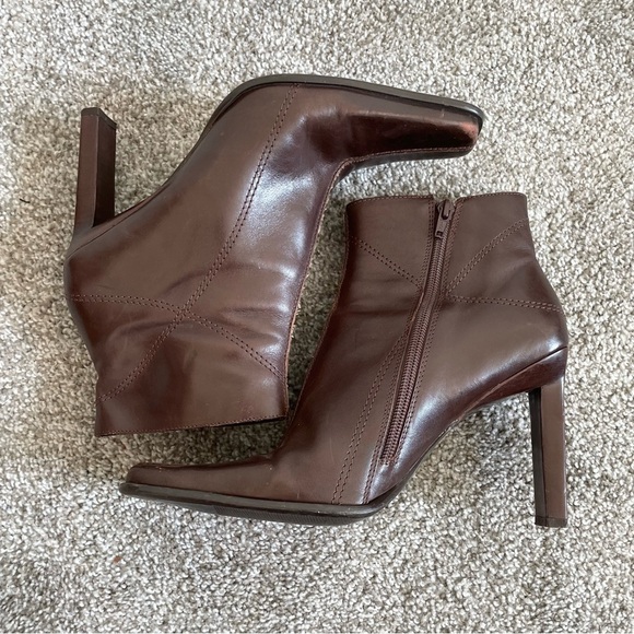 Vintage Diba Y2K Square Toe Ankle Boots Women’s 9 Brown Leather Western Boho - Picture 9 of 12